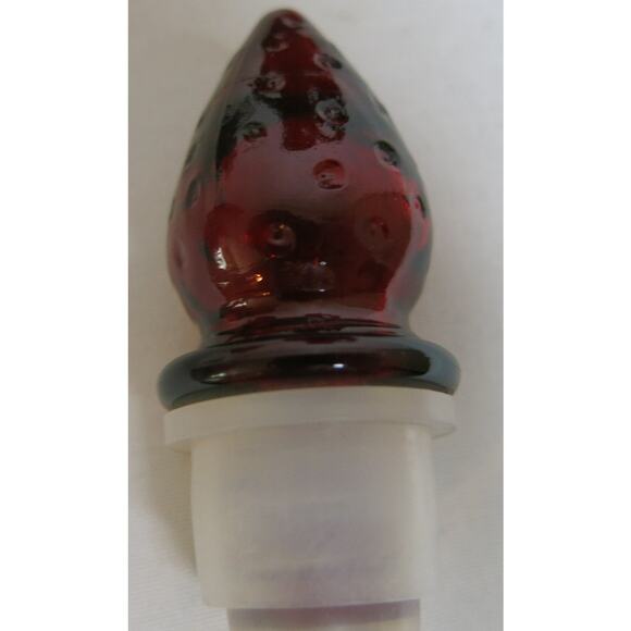 AVON Cape Cod Ruby Red Glass Set 2 Pitchers Strawberry Candle Vintage Cranberry - Picture 11 of 13